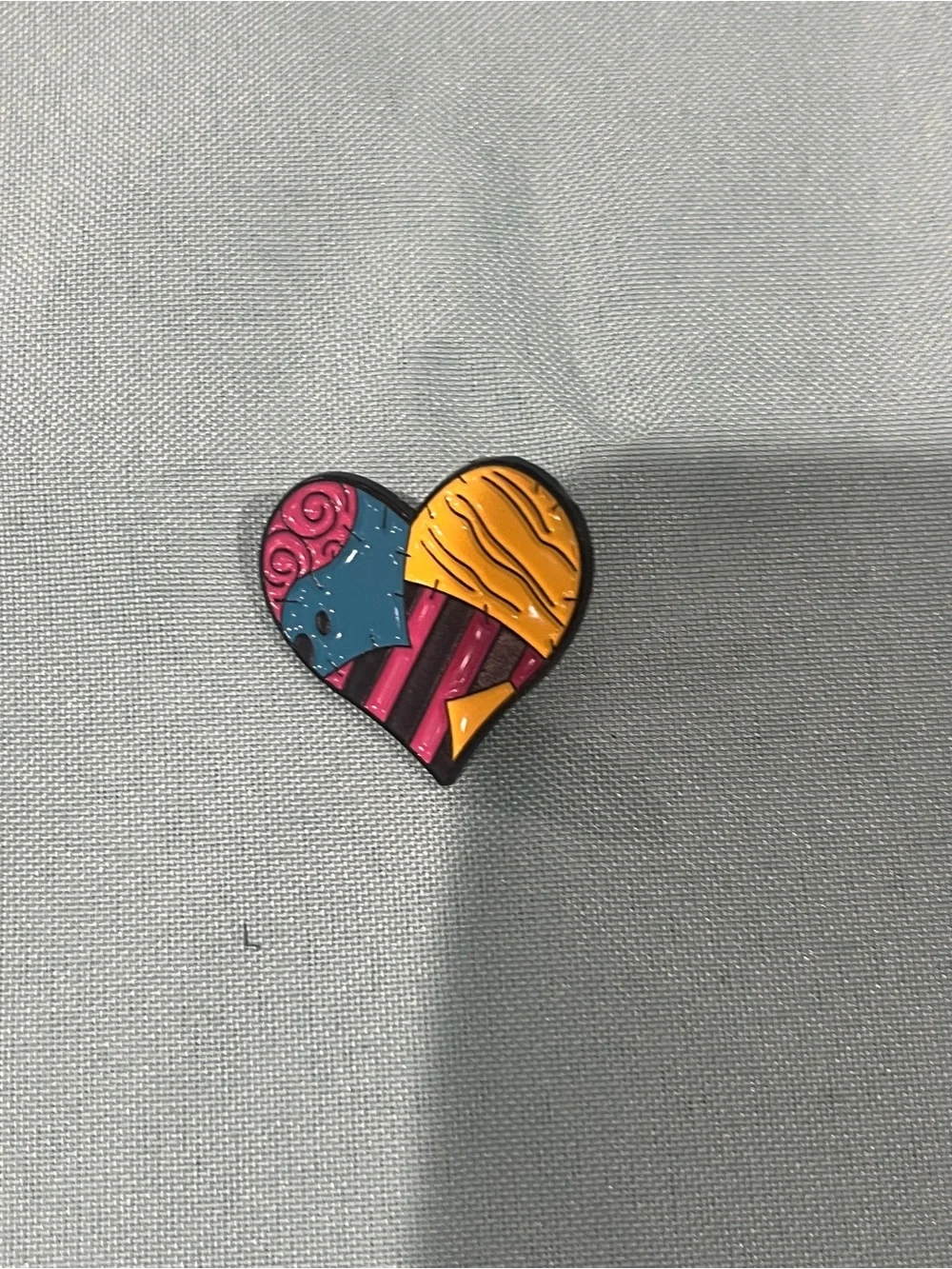 Sally Heart Patchwork Enamel Pin - Multicolor